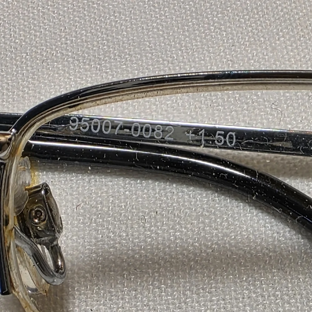 Semi-Rimless Goldtone Metal Frame Reading Glasses +1.5 Power